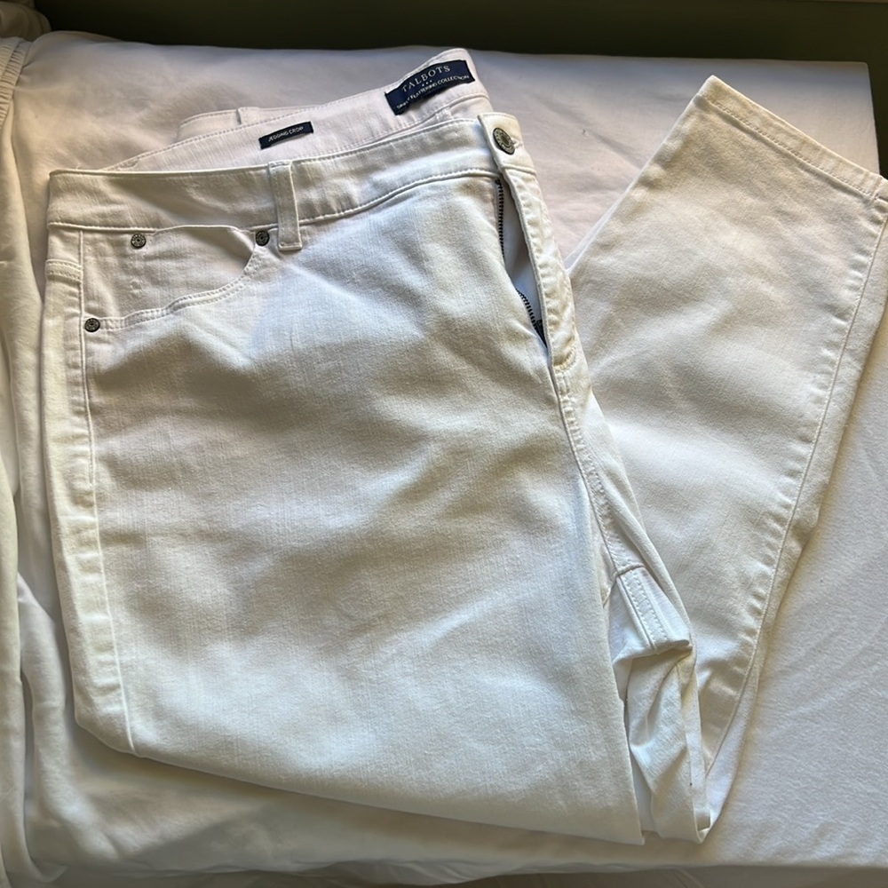 Talbots Women's White Jeggings Crop
